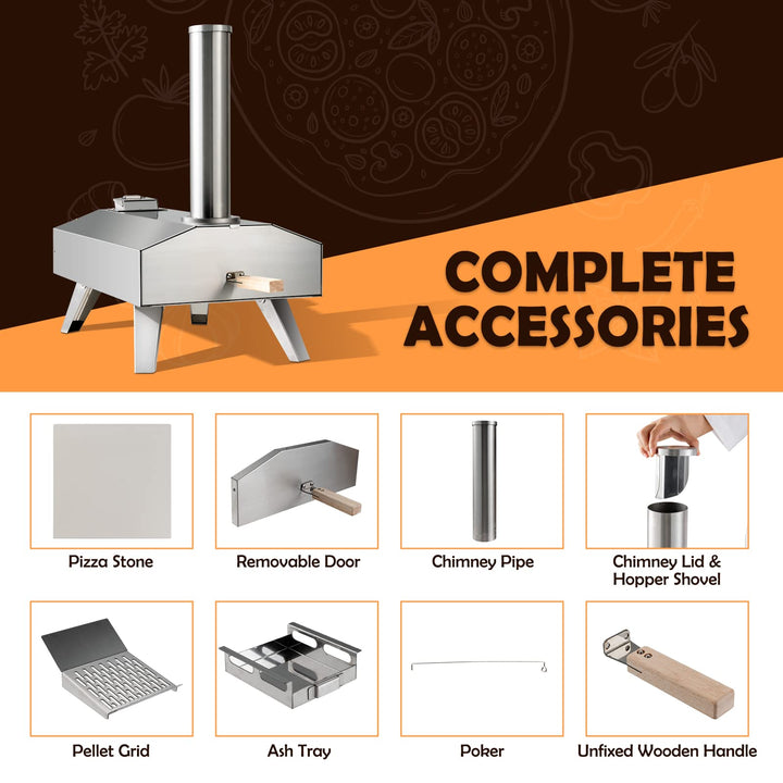 Giantex Outdoor Pizza Oven with 12&