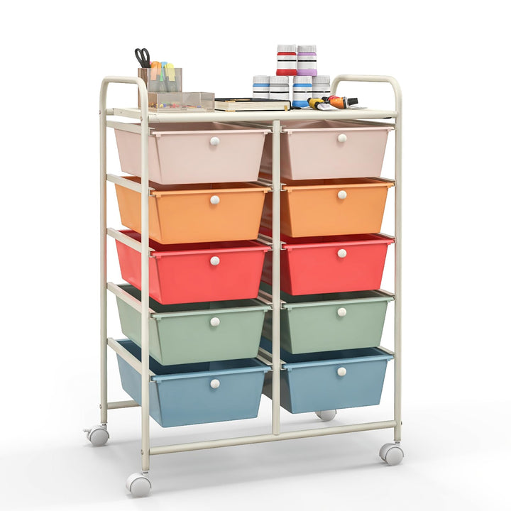 10 Drawers Rolling Cart, Classroom Organizers - Giantex
