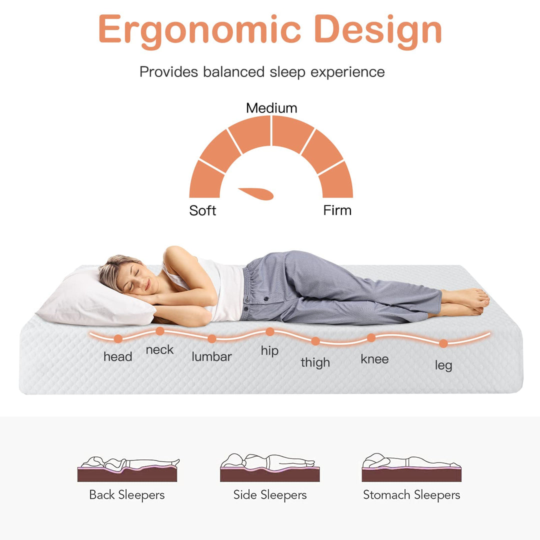 Giantex Full Mattress 8 Inch, Air Foam for Cool Sleep &amp; Spine Protection