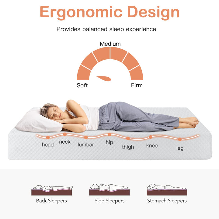 Giantex Full Mattress 8 Inch, Air Foam for Cool Sleep &amp; Spine Protection