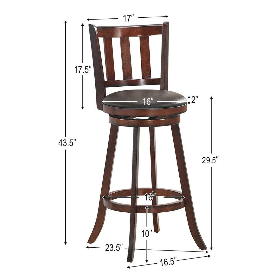 Bar Stools Set of 2 or 4, Counter Height Dining Chair, Fabric Upholstered 360 Degree Swivel