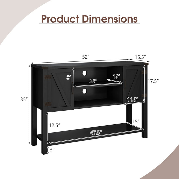 Giantex Buffet Sideboard, Farmhouse Wood Cupboard w/ 2 Storage Cabinets &amp; 2-Tier Open Shelf