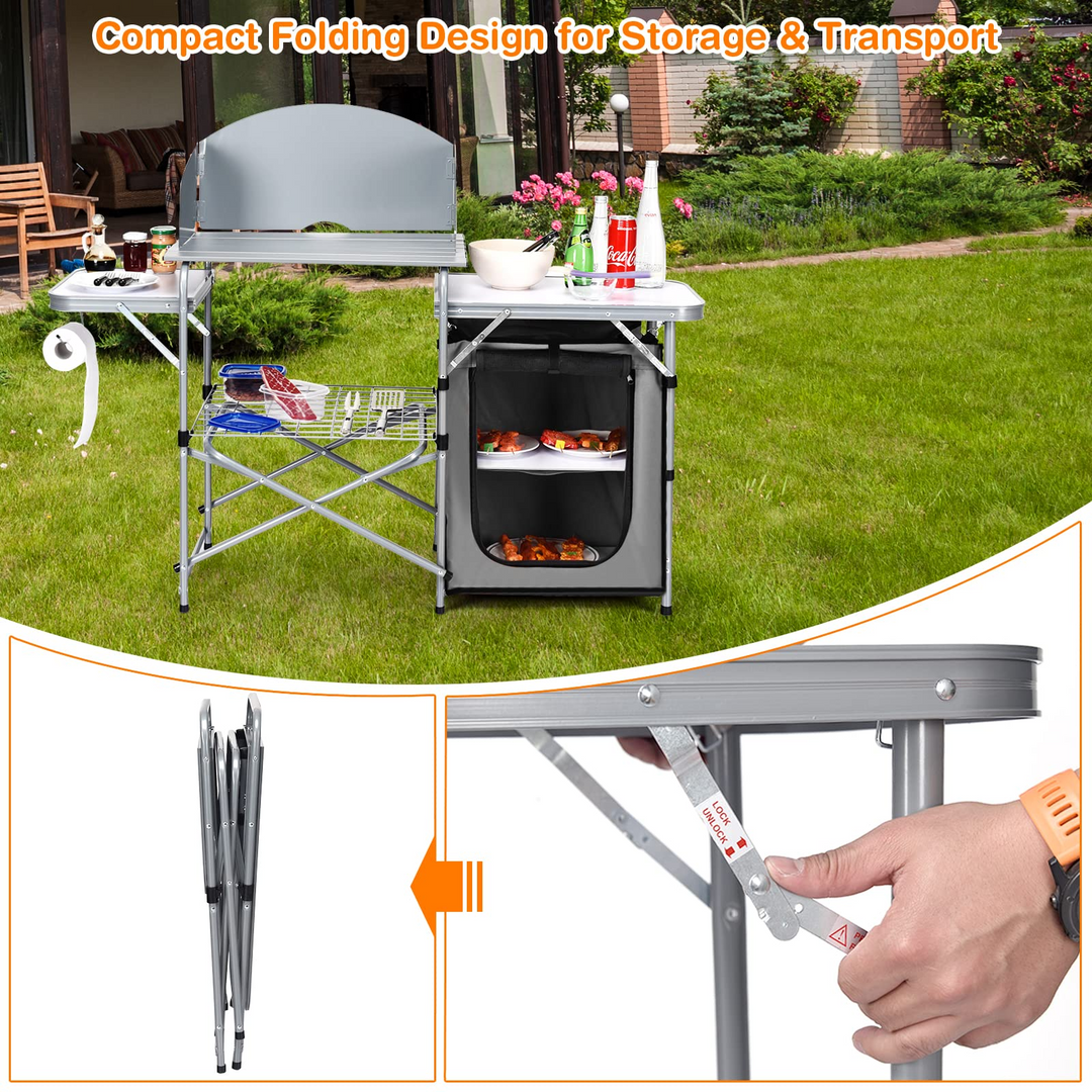 Giantex Folding Grill Table with 26&