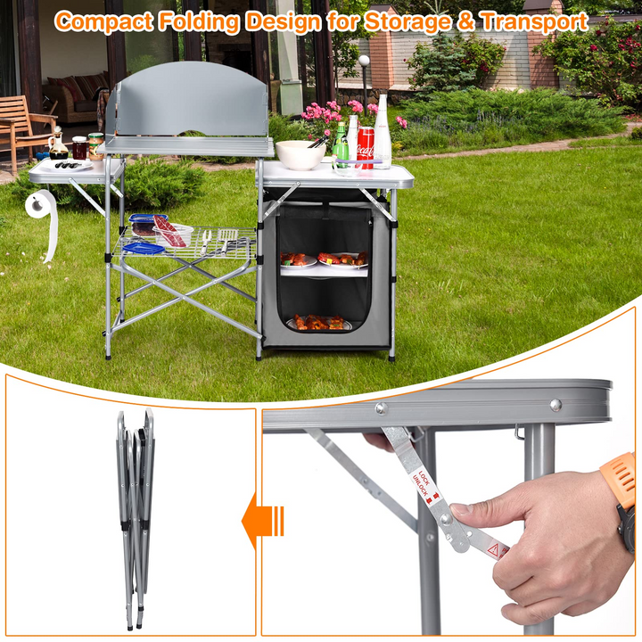 Giantex Folding Grill Table with 26&