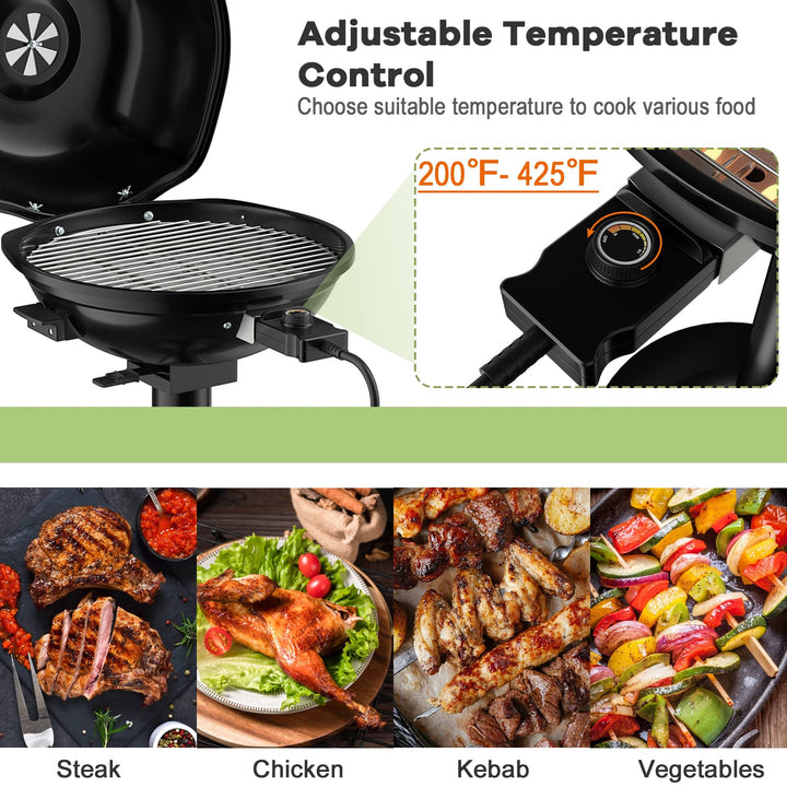 Giantex 1600W Portable Electric BBQ Grill with Removable Non-Stick Rack