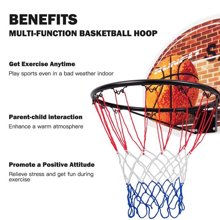 Giantex Basketball Hoop for Door, 29 X 20 Inch Hanging Basketball Board Family Games