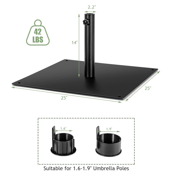 42lbs Patio Umbrella Base, Suitable for 1.6&