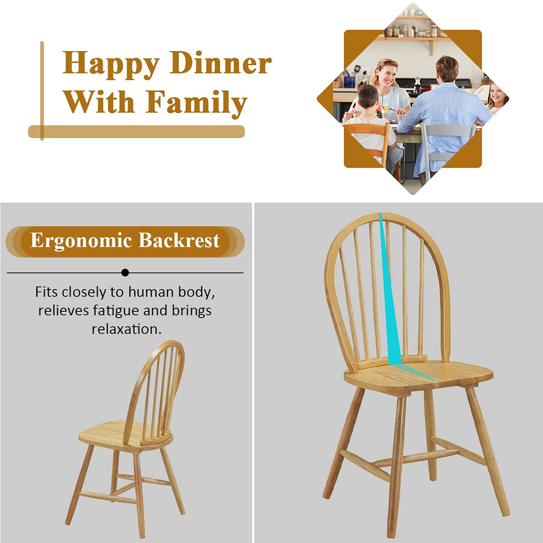 Set of 4 Windsor Chairs, Country Wood Chairs - Giantex