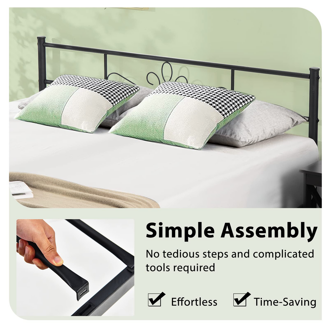 King/Queen/Full/Twin Size Mattress Foundation w/Heavy Duty Steel Slat Support, No Box Spring Needed