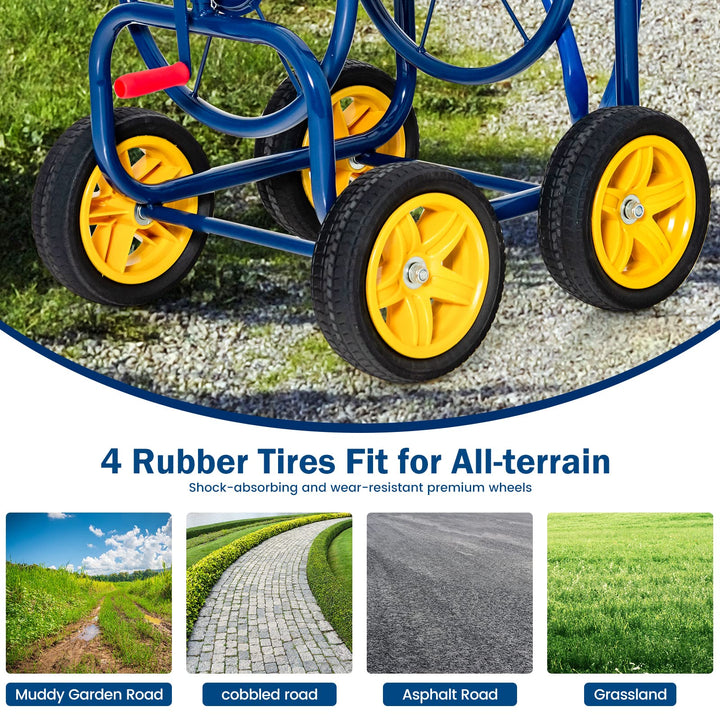 Giantex Garden Hose Reel Cart - Water Hose Cart with 4 Wheels &amp; Non-slip Grip