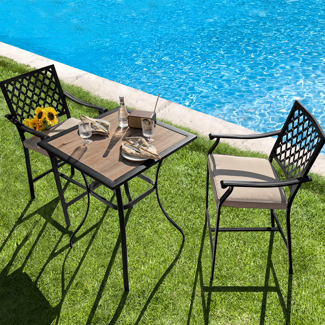 Patio Bar Table Outdoor Square Bistro Bar High Table