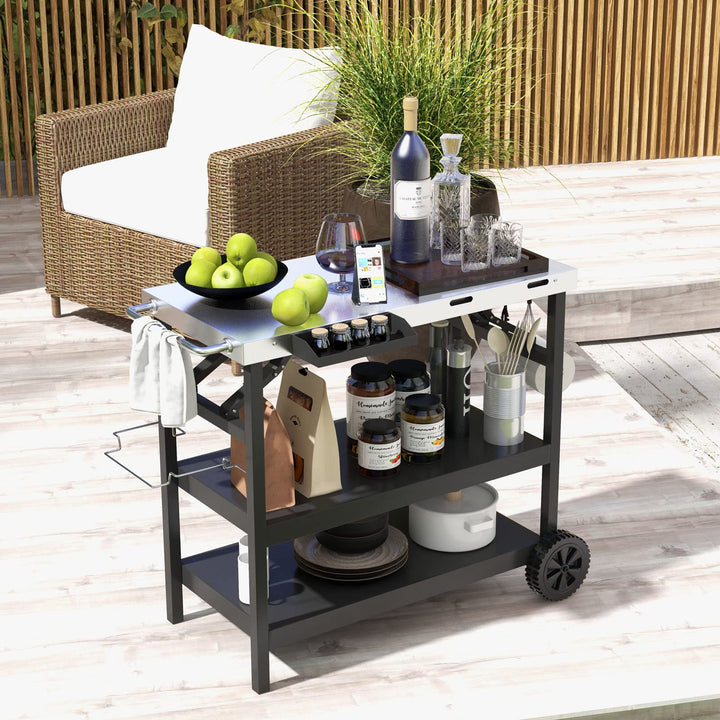 Giantex Outdoor Grill Cart with Wheels
