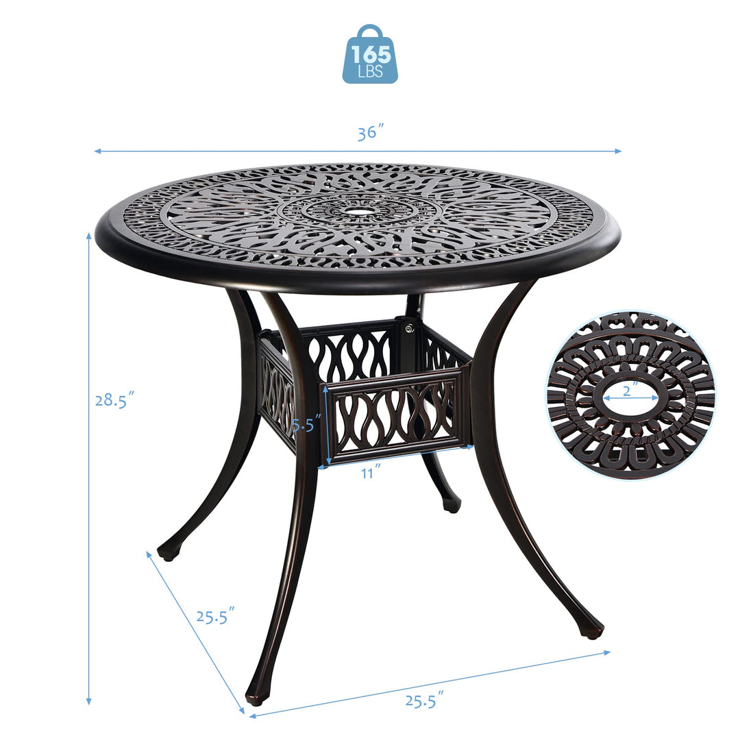 Giantex Bistro Table, Cast Aluminum Round Dining Table
