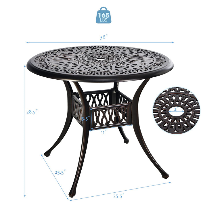 Giantex Bistro Table, Cast Aluminum Round Dining Table