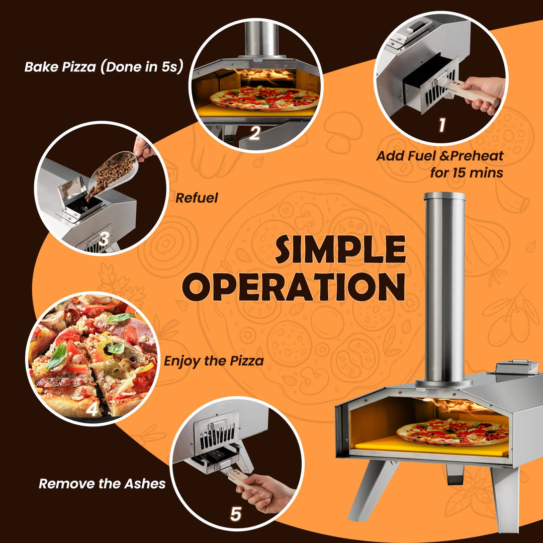 Giantex Outdoor Pizza Oven with 12&