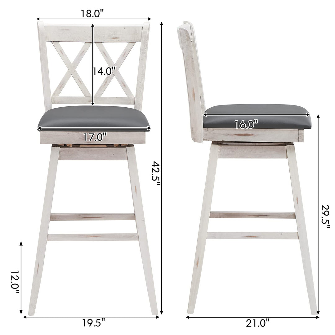 Giantex Bar Stool with Foot Rest Upholstered Cushion &amp; Ergonomic Backrest