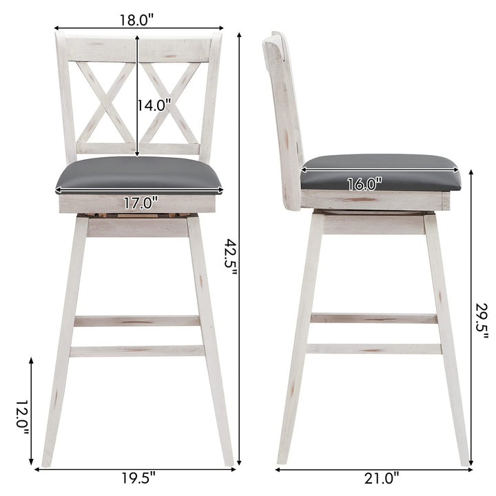 Giantex Bar Stool with Foot Rest Upholstered Cushion &amp; Ergonomic Backrest