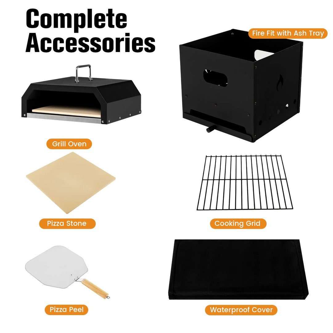 4-in-1 Outdoor Pizza Oven - Giantex