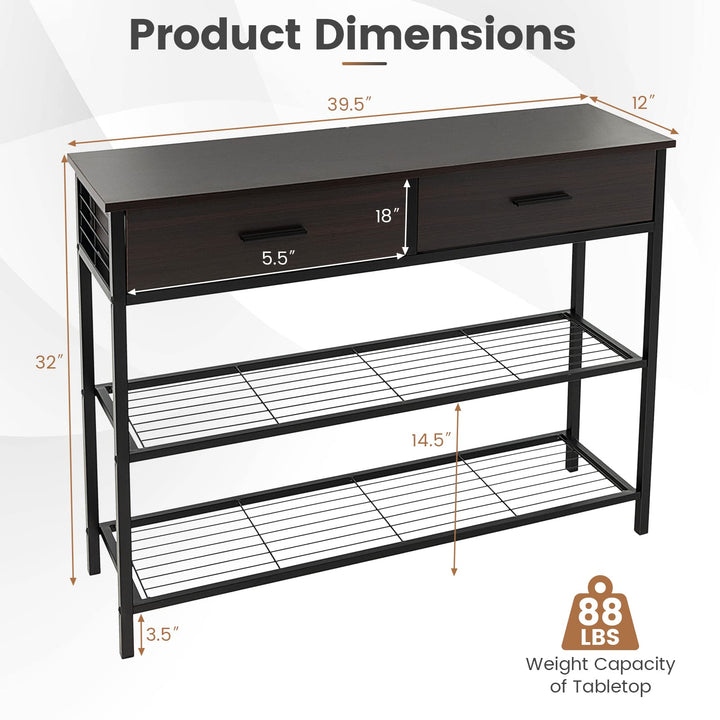 Giantex 39.5” Console Table with Storage Drawer - Entryway Table with 2 Drawers