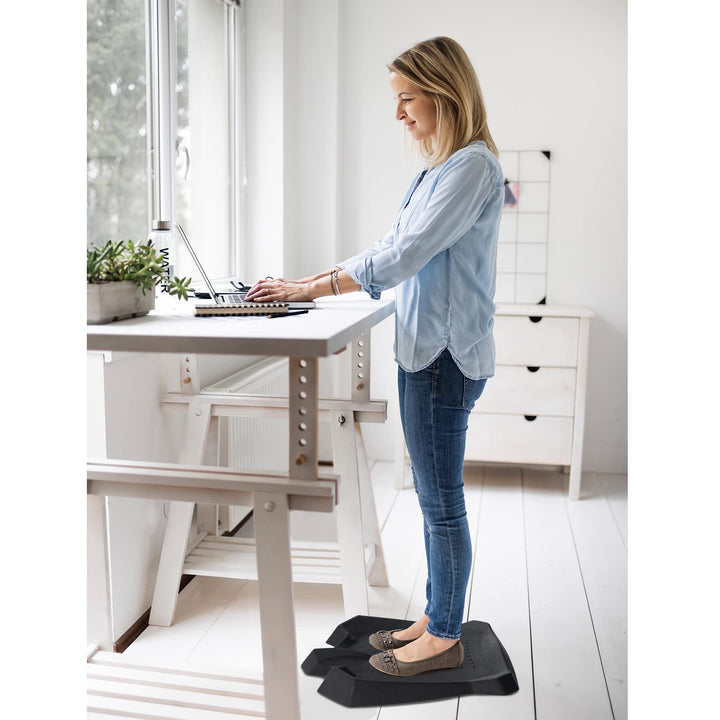 Giantex Anti Fatigue Mat, Not-Flat Standing Mat w/ Foot Massage Points Diverse Terrain &amp; Beveled Edges