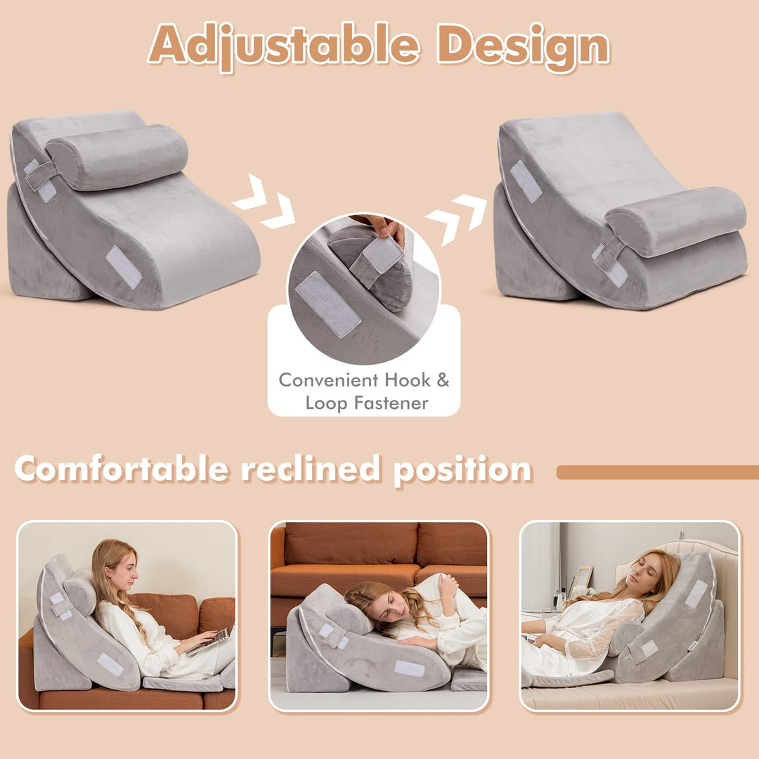 6PCS Orthopedic Bed Wedge Pillow Set - Giantex