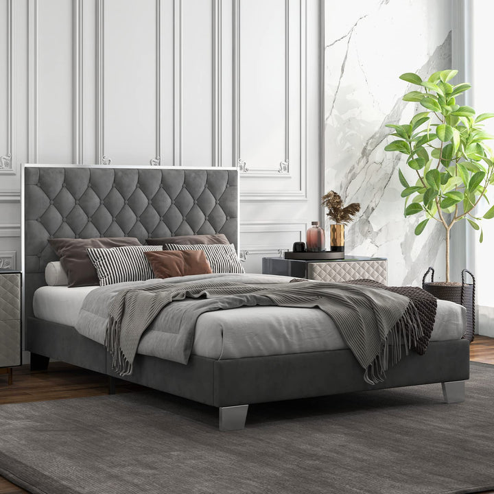 Giantex Queen/Full Size Upholstered Bed Frame, Modern Platform Bed