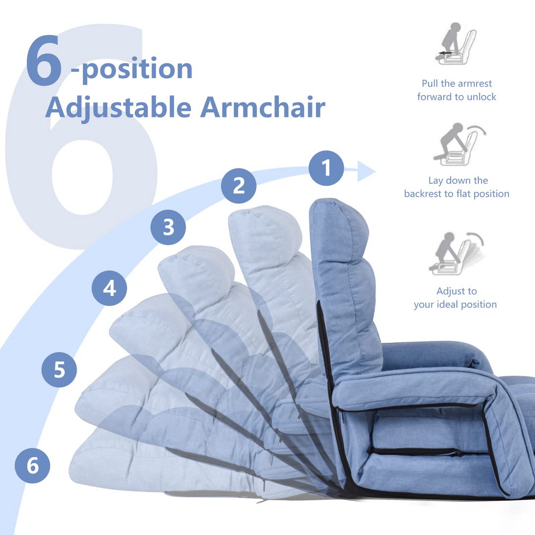 Giantex Chaise Lounge Chair Indoor Multipurpose Folding Armchair Couch Lounger