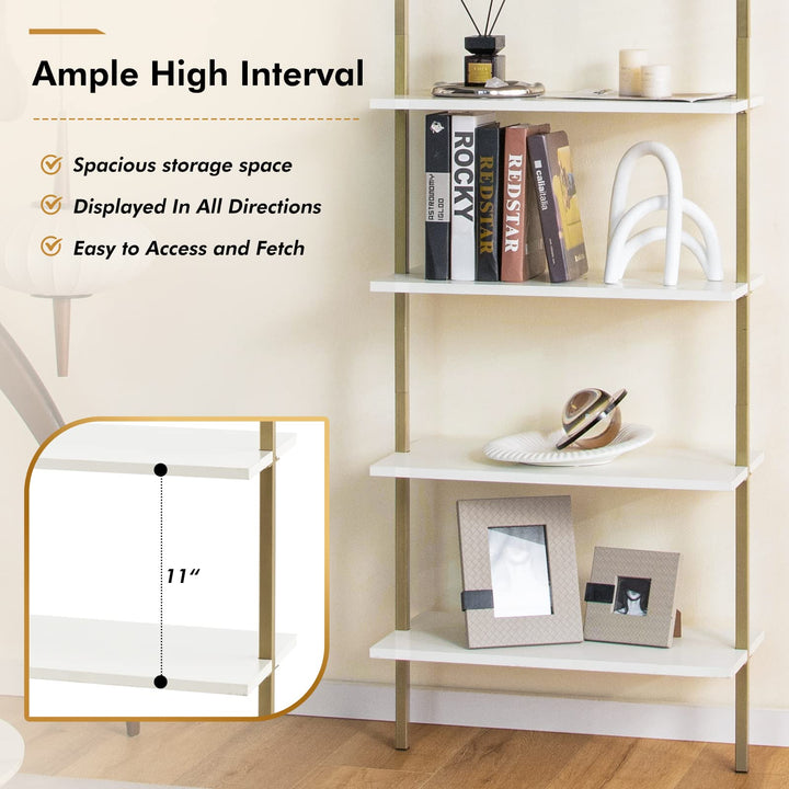 Giantex 5 Tier Modern Wall Mounted Bookshelf, 71&