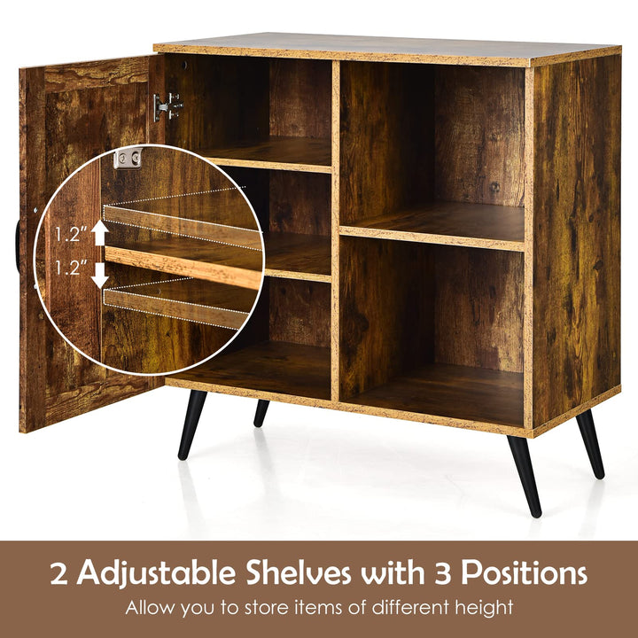 Giantex Mid-Century Storage Cabinet, Buffet Sideboard with Single Door &amp; Adjustable Shelves