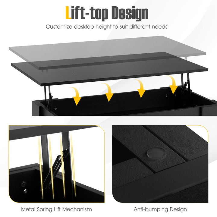 Giantex Lift Top Coffee Table, Modern Cocktail Table w/Hidden Compartment &amp; Open Storage Shelf