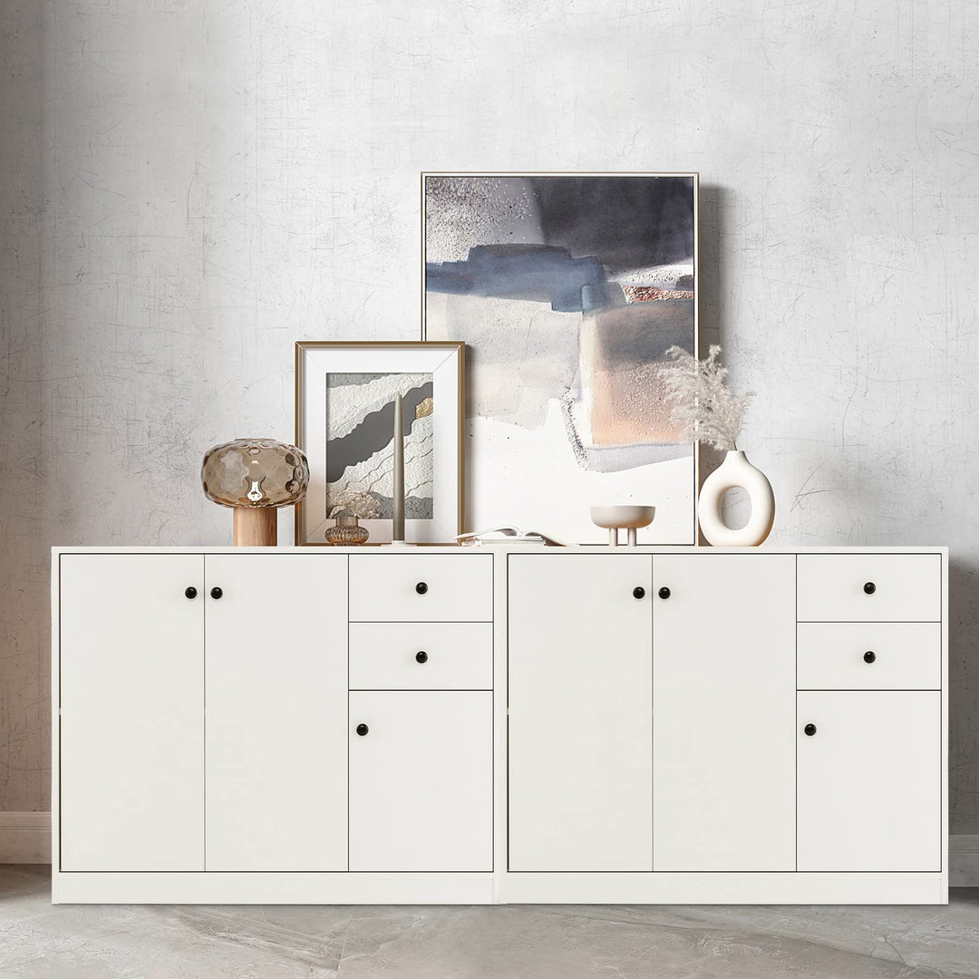 Giantex Buffet Cabinet with Storage - Kitchen Sideboard with 2 Drawers, 3-Door Large &amp; Small Cabinet