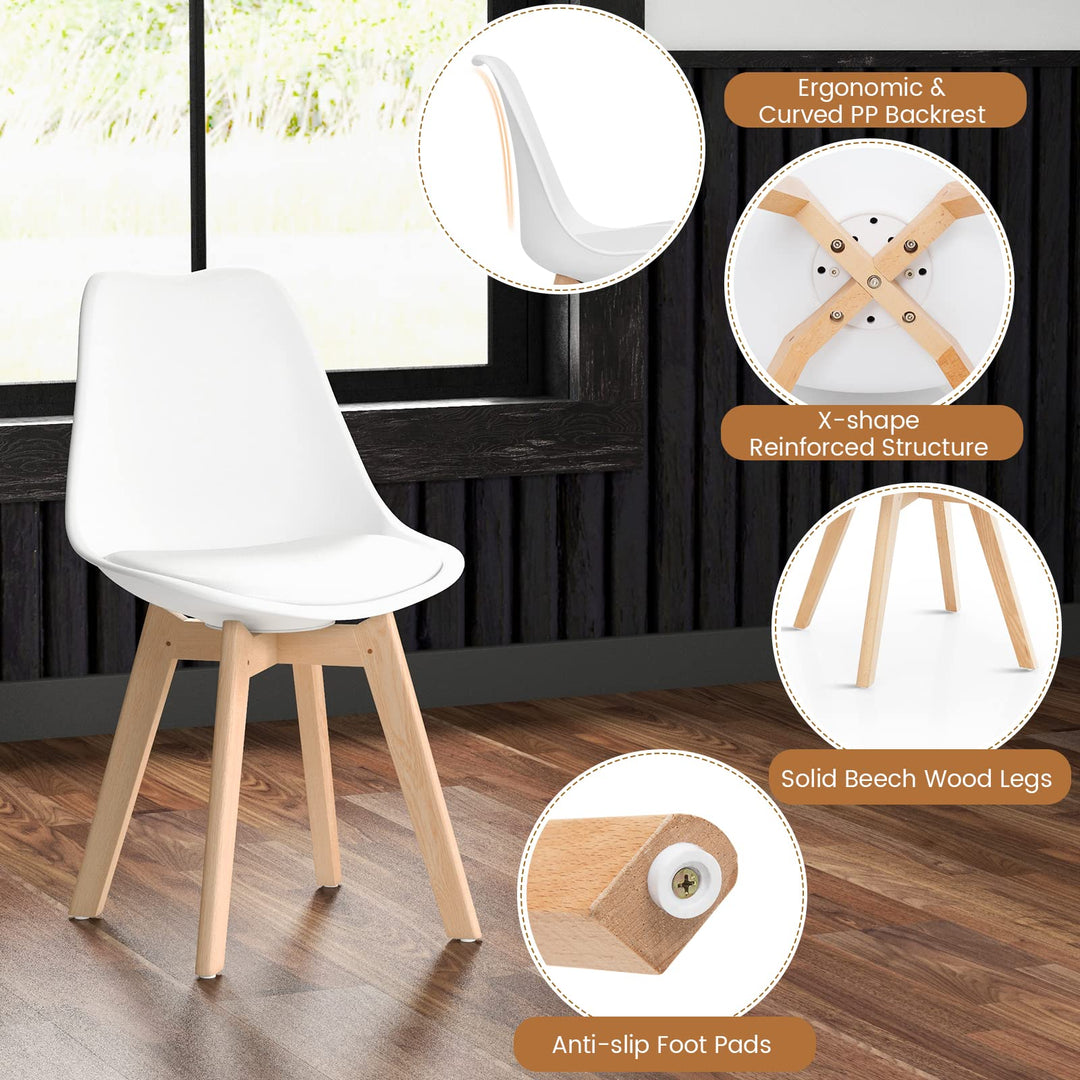 Giantex Dining Table Set | 1 Round Tempered Glass Table &amp; 4 High Back Chairs