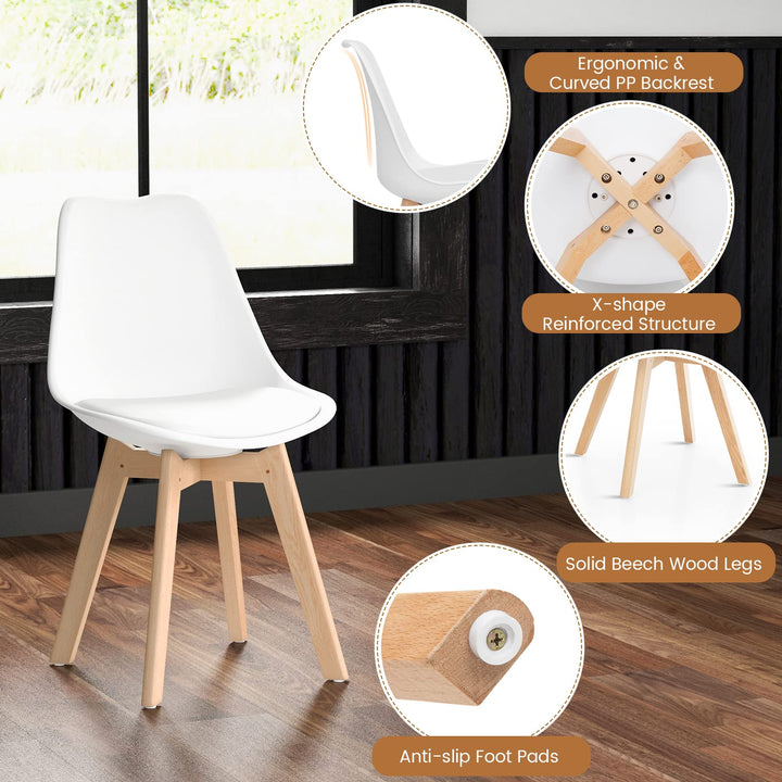Giantex Dining Table Set | 1 Round Tempered Glass Table &amp; 4 High Back Chairs