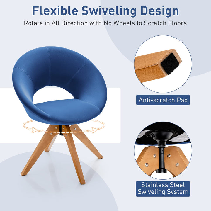 Swivel Accent Chair, Modern Office Chair, Velvet Vanity Chair for Living Room, Bedroom