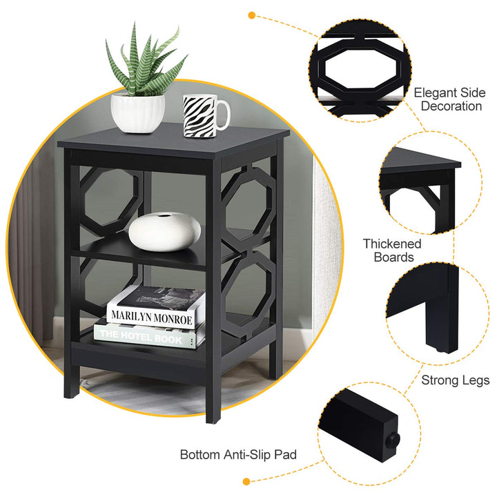 Giantex Nightstand 3-Tier End Table Multifunctional