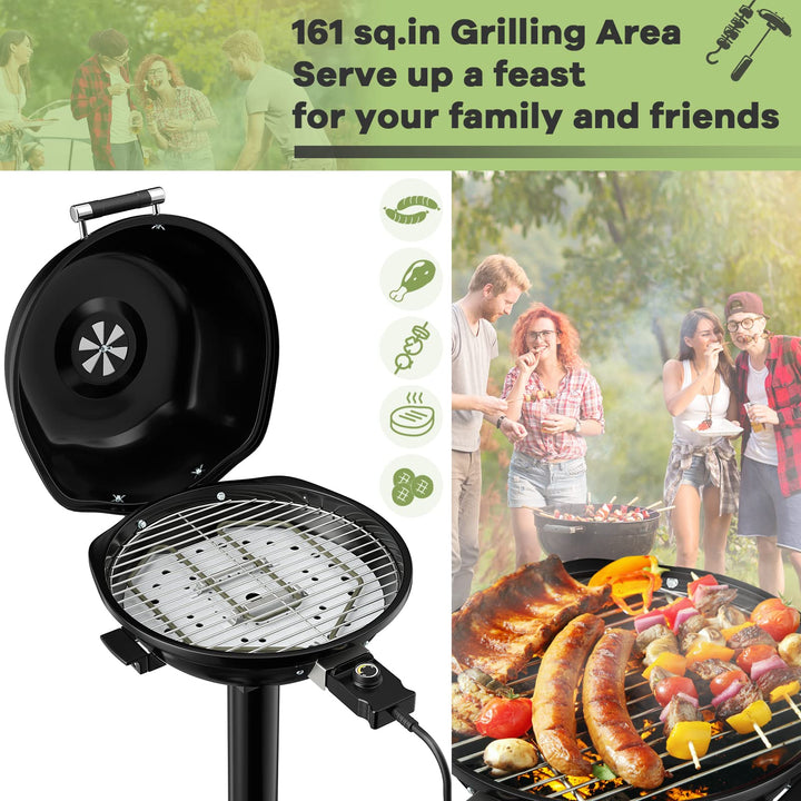 Giantex 1600W Portable Electric BBQ Grill with Removable Non-Stick Rack