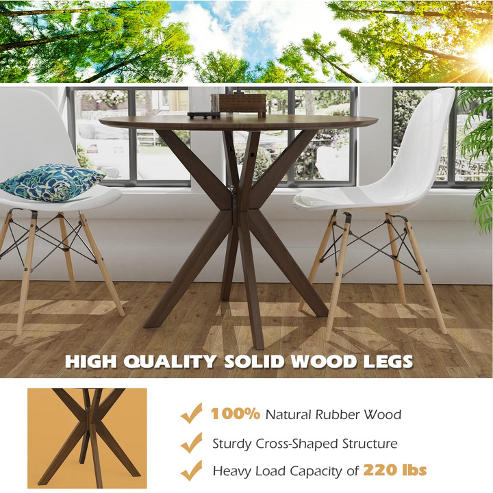 Giantex 36 Inch Round Wood Dining Table with Intersecting Pedestal Base