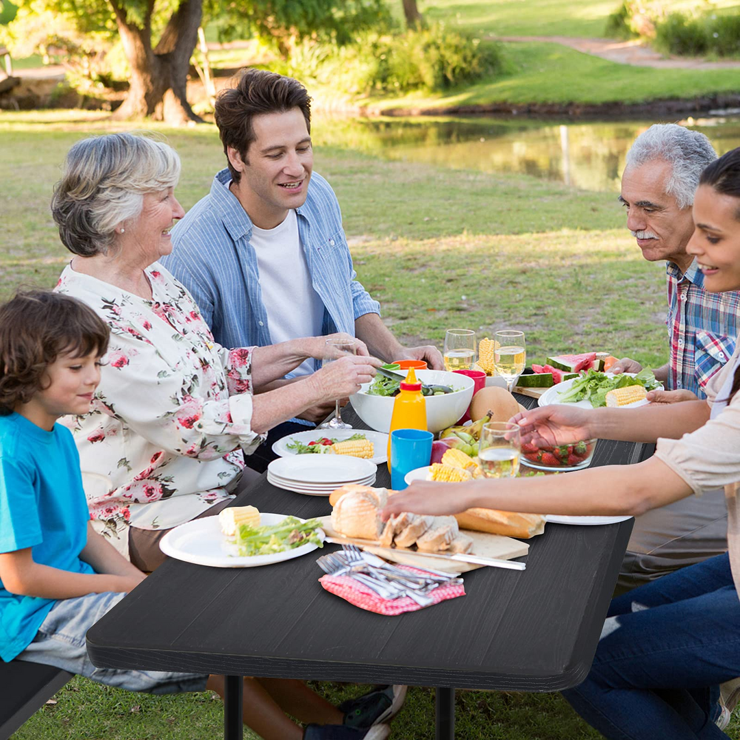 Giantex Folding Picnic Table Bench Set, Outdoor Dining Table Set