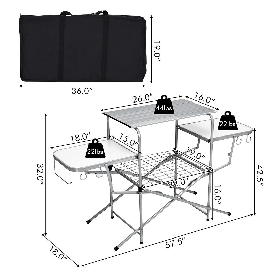 Giantex Folding Grill Table with 26&