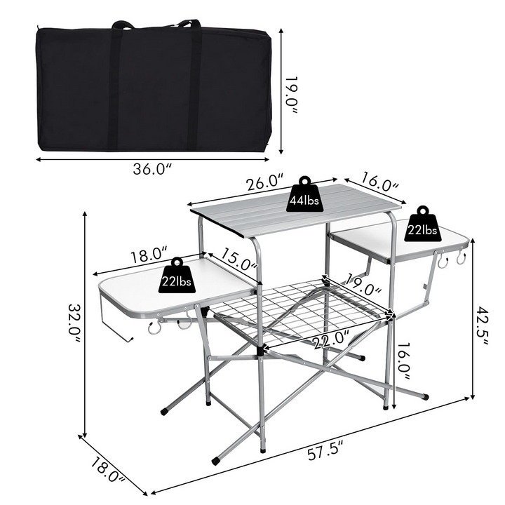 Giantex Folding Grill Table with 26&