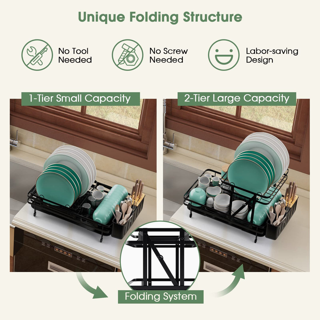 Giantex Collapsible Drying Rack &amp; Drainboard Set