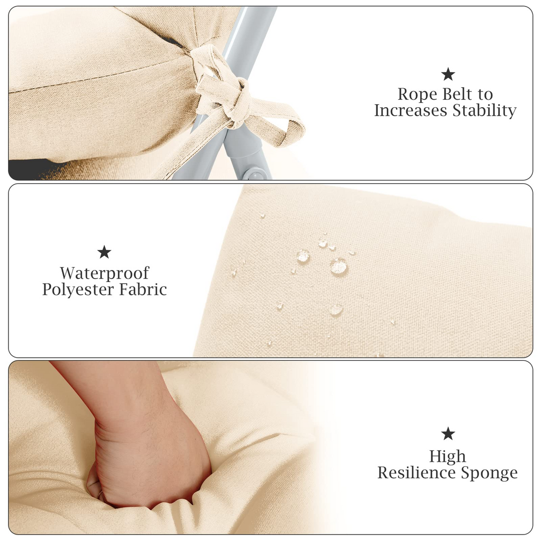 4.5 Inch Thick Outdoor High Back Chair Pads | Tufted Patio Cushion