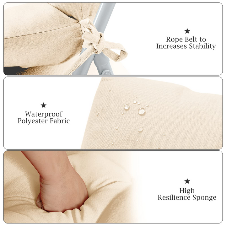 4.5 Inch Thick Outdoor High Back Chair Pads | Tufted Patio Cushion