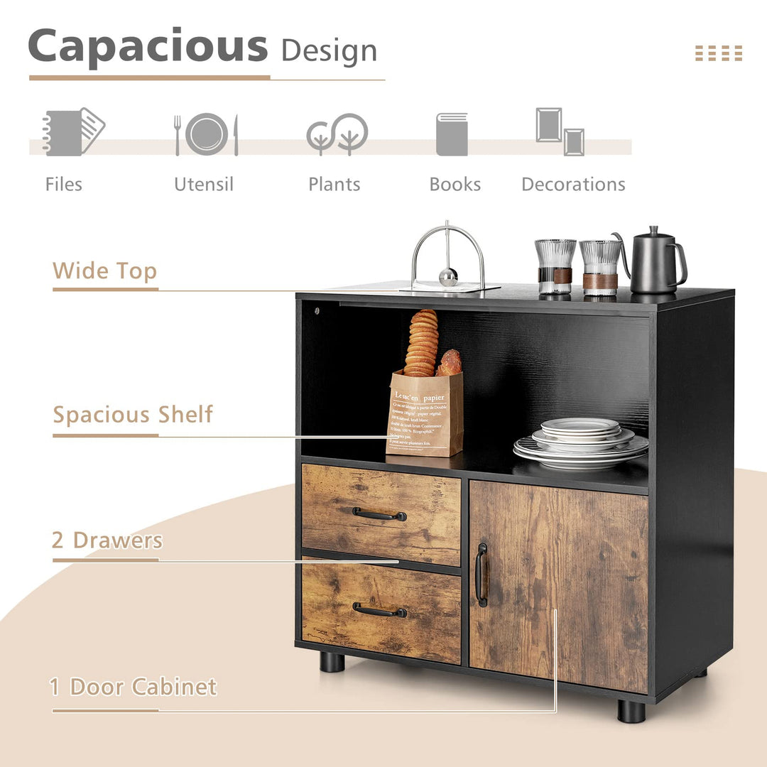 Giantex 2 Drawer File Cabinet - Lateral Filing Storage Cabinet with Industrial Style, 31.5 x 16 x 31.5 inches