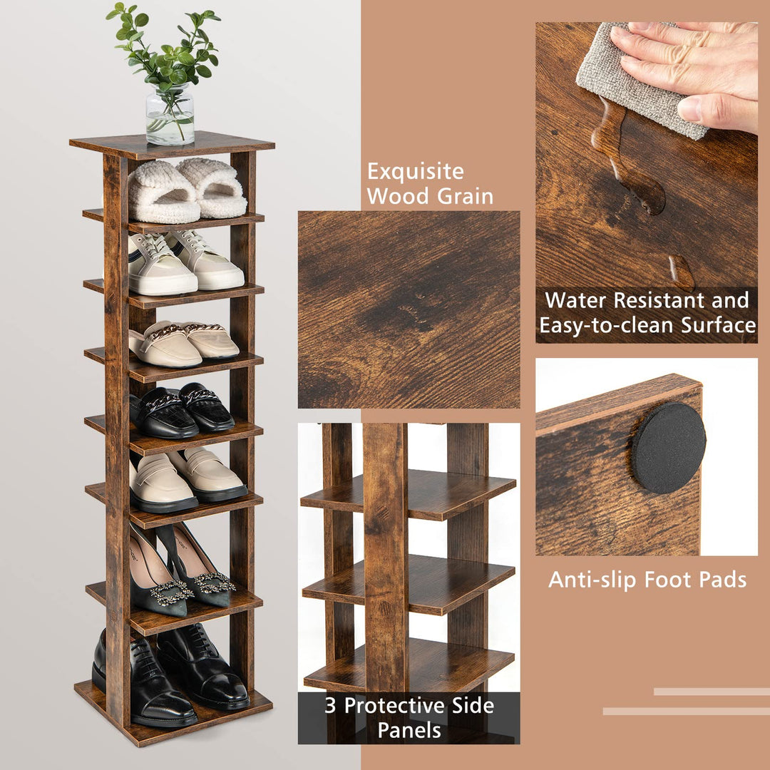 Giantex 8-Tier Vertical Shoe Rack, Corner Shoe Storage Organizer for 7 Pairs, Freestanding Narrow Shoe Rack