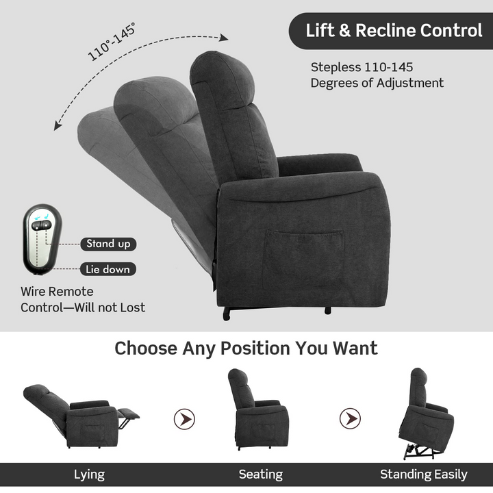 Giantex Power Lift Recliner Chair for Elderly, Ergonomic Lounge Chair