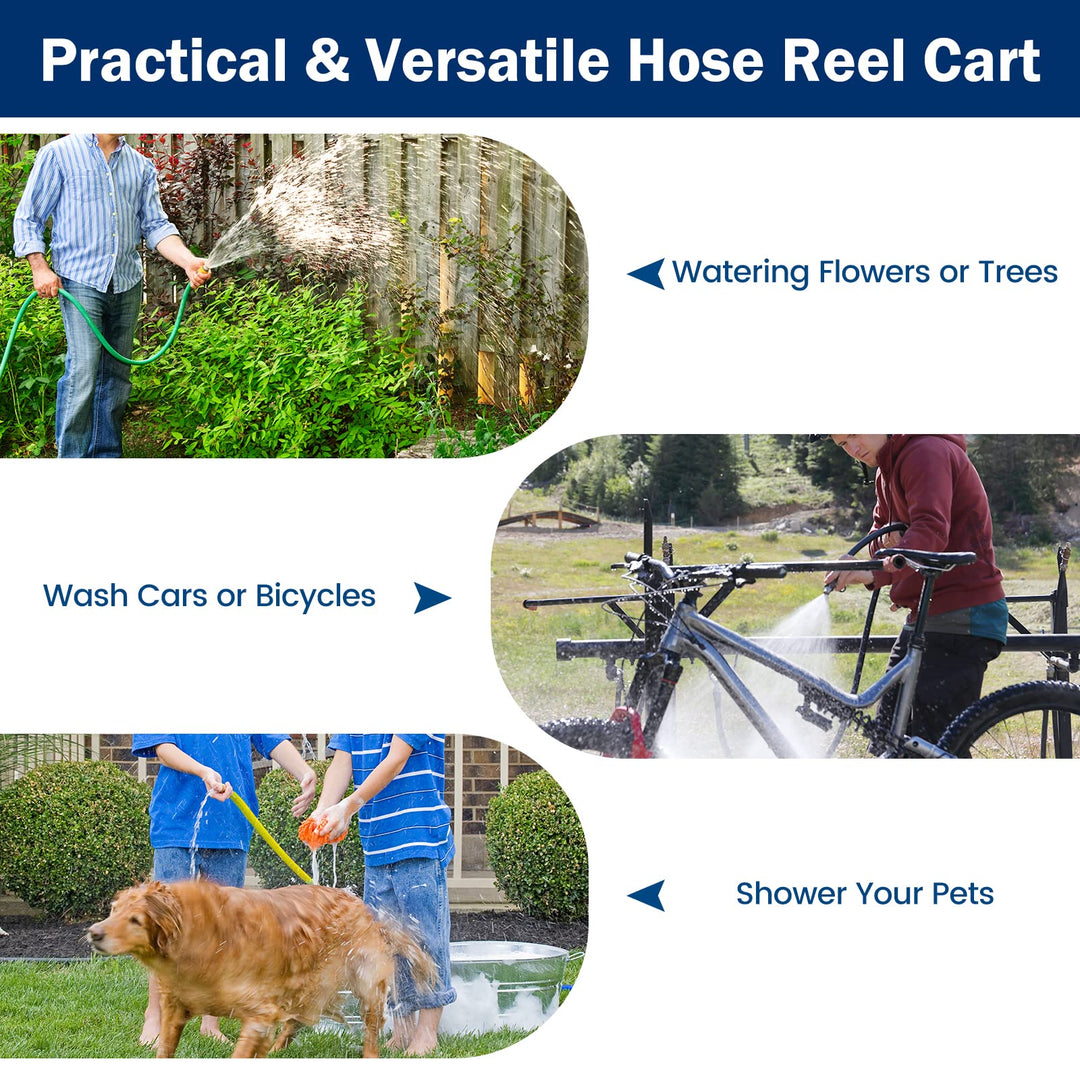 Giantex Garden Hose Reel Cart - Water Hose Cart with 4 Wheels &amp; Non-slip Grip