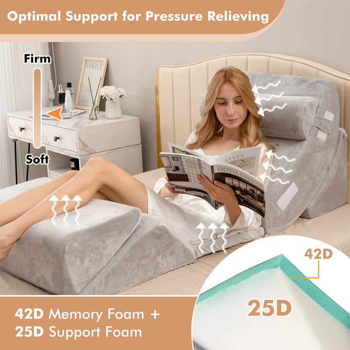6PCS Orthopedic Bed Wedge Pillow Set - Giantex