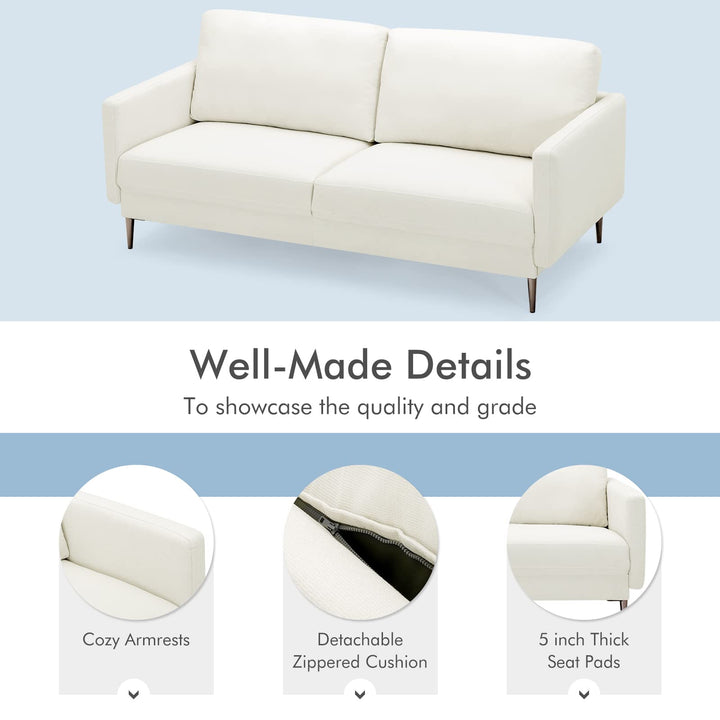 Giantex Sofa Couch, for Bedroom, Reception Rooms, Chair &amp; Loveseat(Grey &amp; White)