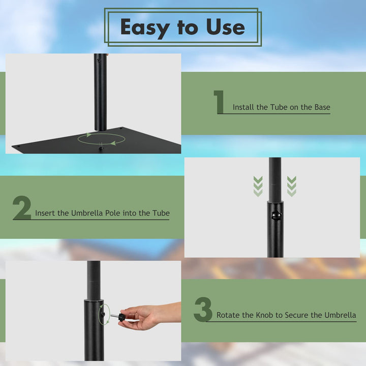 42lbs Patio Umbrella Base, Suitable for 1.6&